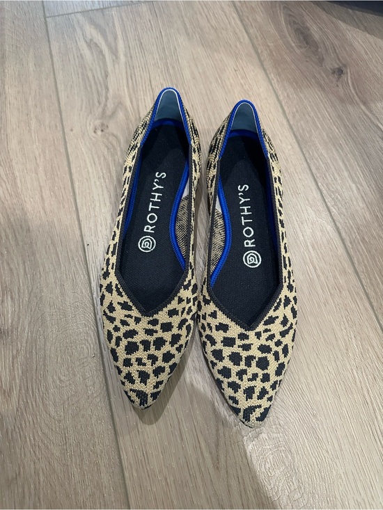 Rothy's Shoes - Rothy's Leopard Print Pointed Toe Flats in Beige and Black. Never worn outside